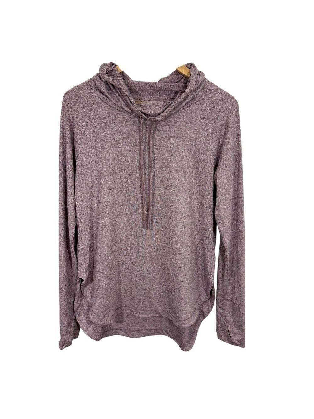 Athleta Uptempo Hoodie Sweatshirt Sz S Light Purple Hooded Shirt Yoga Gym EUC